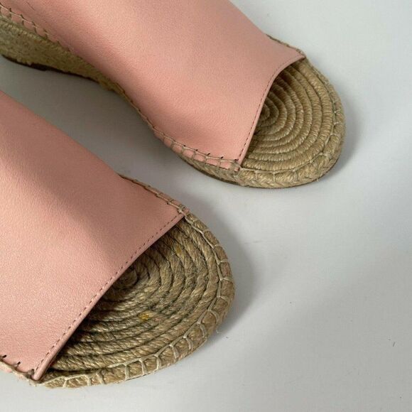 Matt & Nat Alo Pink Leather Slip On Espadrille Women 6 Clog Mules Wedge Slip On - Picture 5 of 10